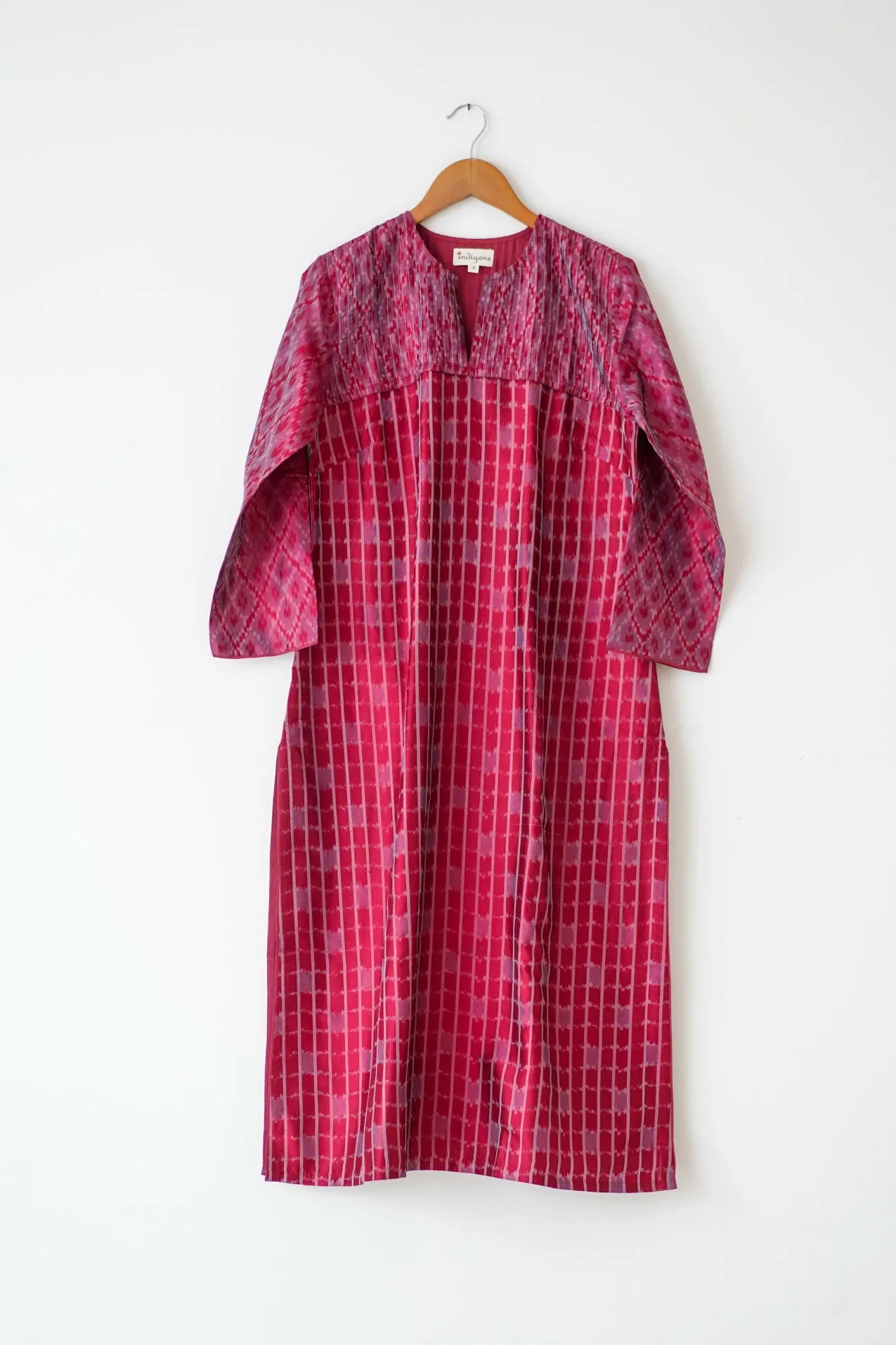 Waheeda Checkerboard Silk Ikat Kurta