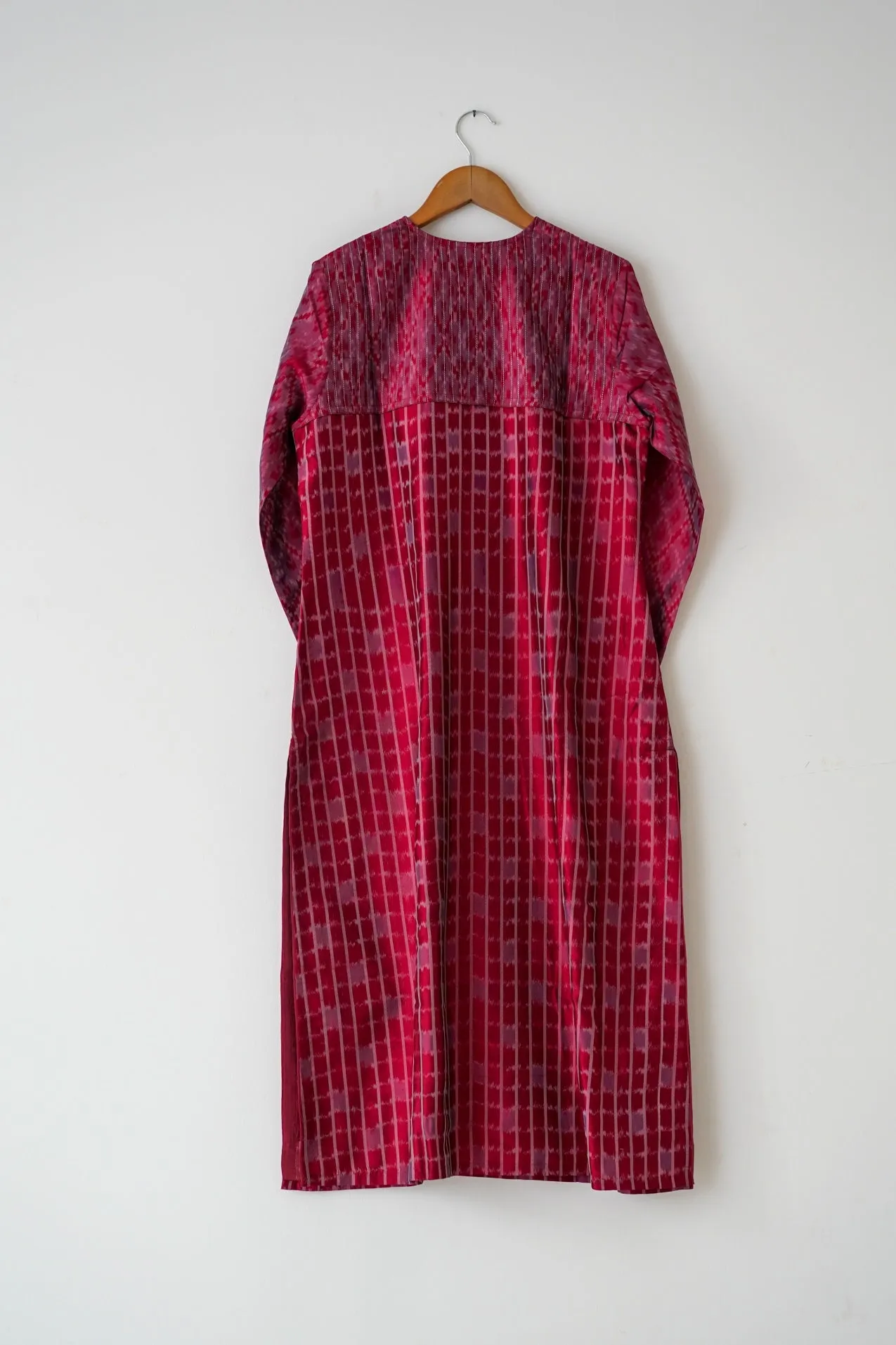 Waheeda Checkerboard Silk Ikat Kurta