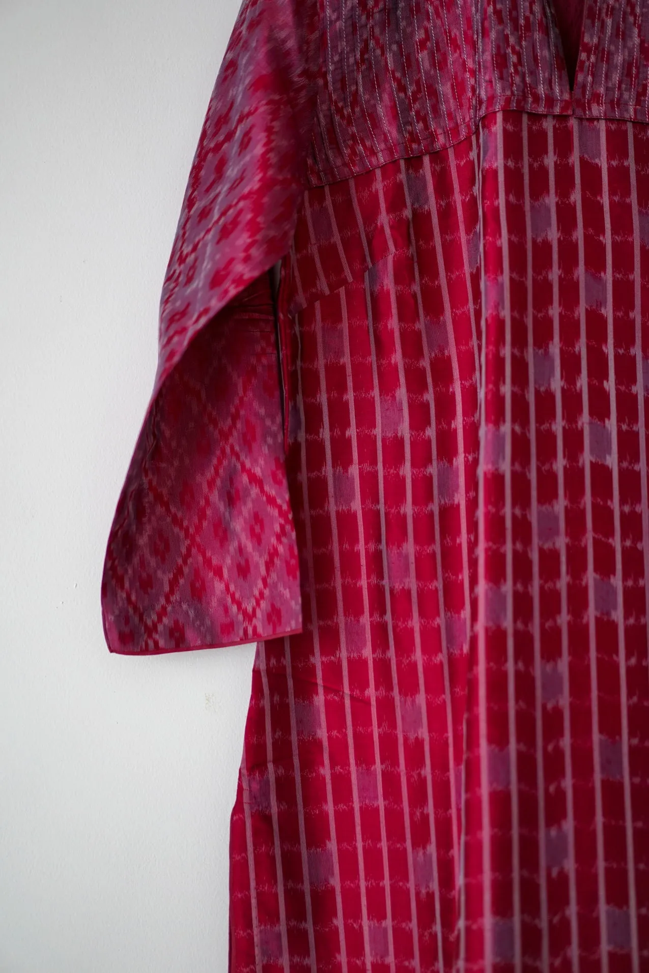 Waheeda Checkerboard Silk Ikat Kurta