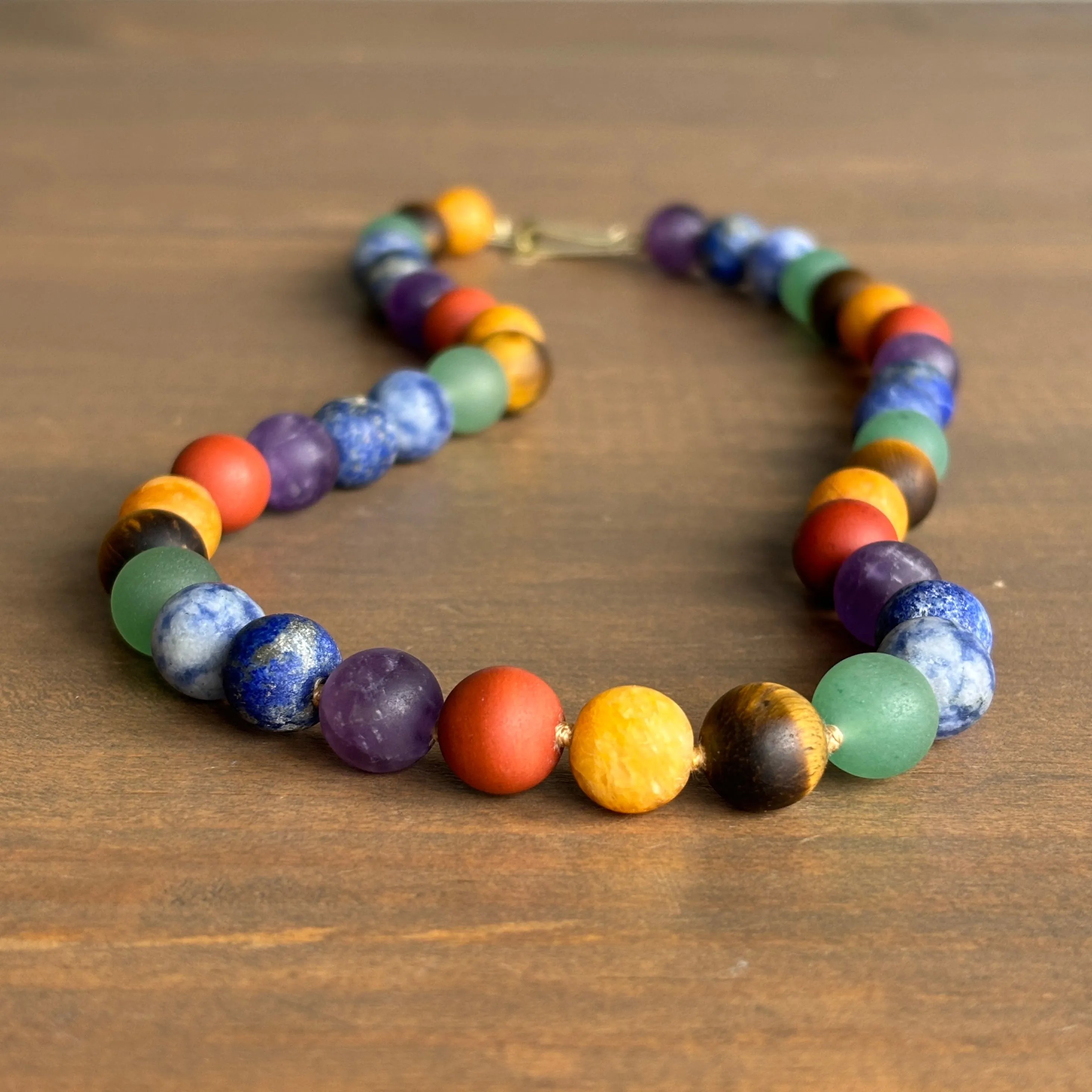 Wide Chakra Bead Necklace