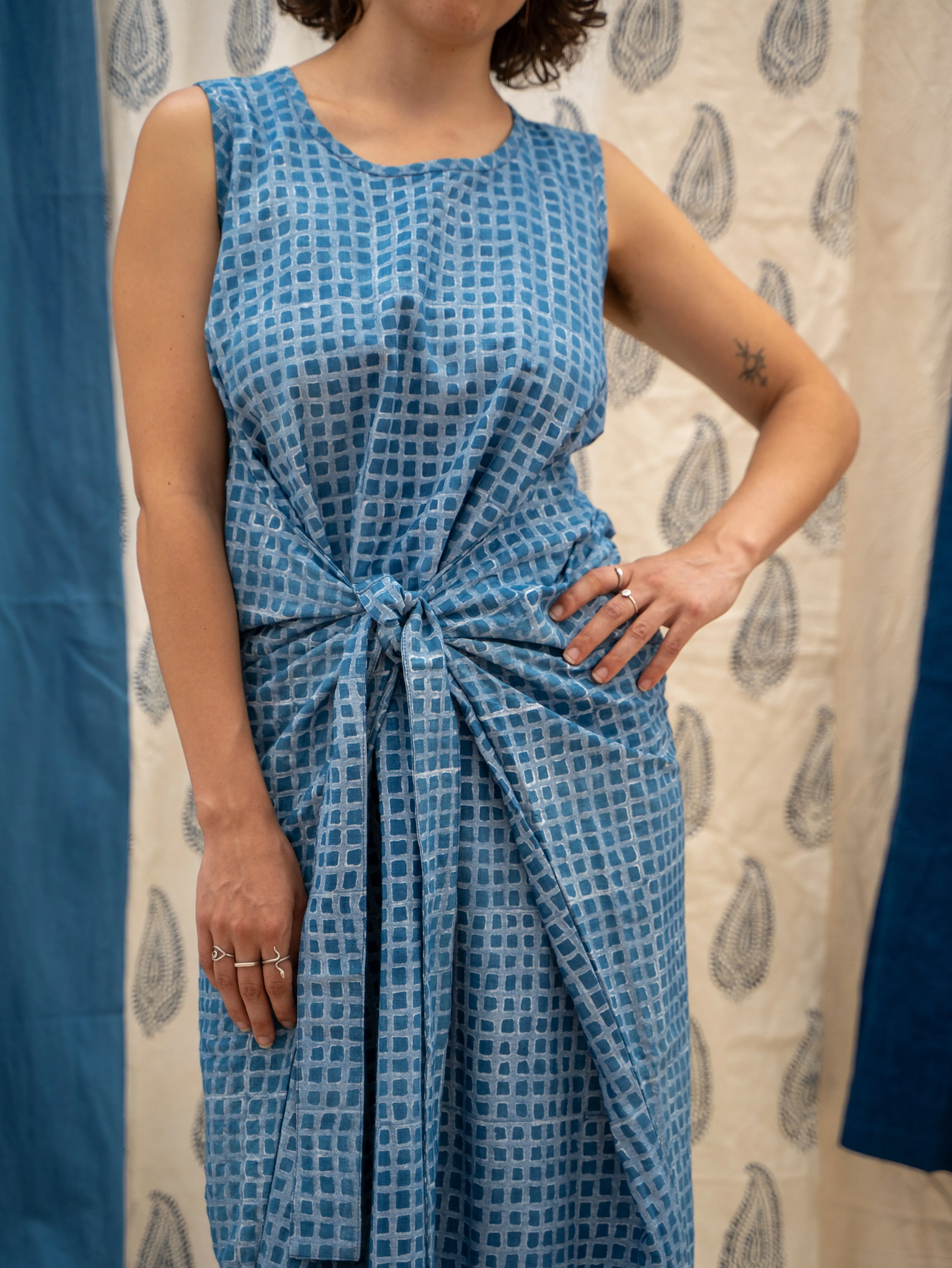 Wrap Dress - Waffle Print