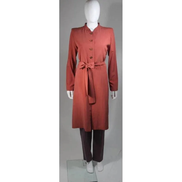 YVES SAINT LAURENT Mauve Silk Three Piece Pant Suit | Size 38