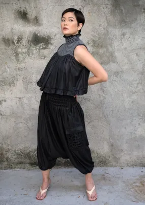 zamora harem pants - black chambray